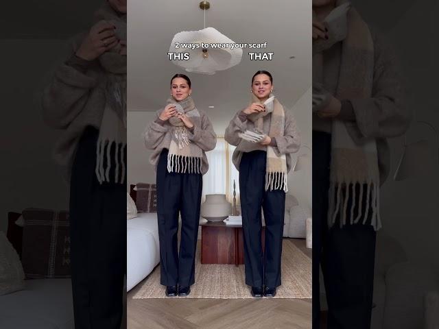 THIS or THAT?  Which scarf hack?  Subscribe for #style #shorts