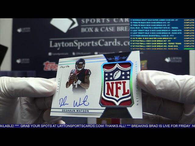 2017 NT Football 1 Box Break for Josh V WATSON NFL SHIELD!!!