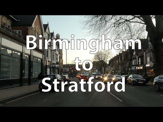 [4K] Driving from Birmingham to Stratford via King's Heath (UK)