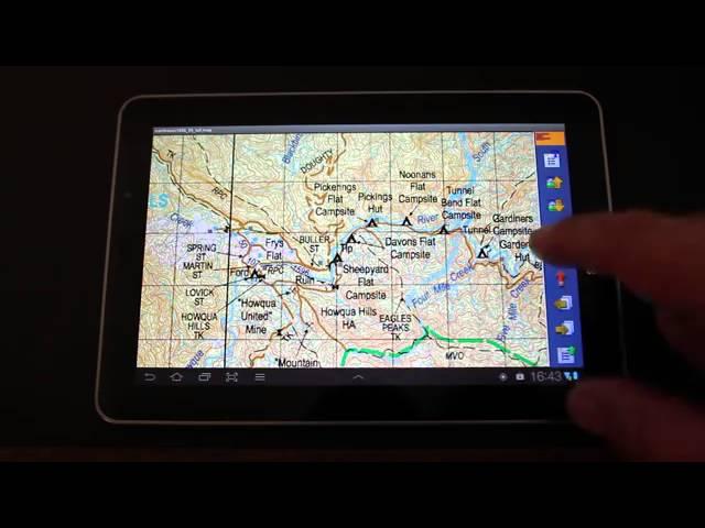 OziExplorer Off Road Android Demo video Off Road Australian maps on Micro SD Samsung Galaxy Tablet