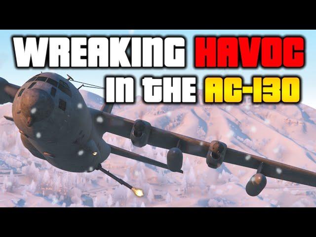 Wreaking Havoc With The UNRELEASED AC-130 GUNSHIP in SNOWY GTA Online!