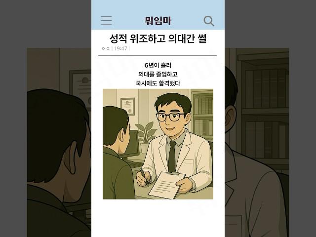 성적 위조하고 의대간 썰 #shorts