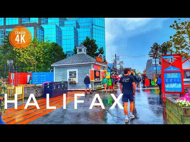 Rainy Day in Halifax Canada  | Downtown | 4K Harbour Walk | Summer 2024