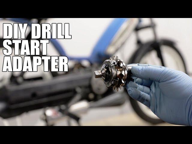 DIY drill start attachment for mopeds and small engines