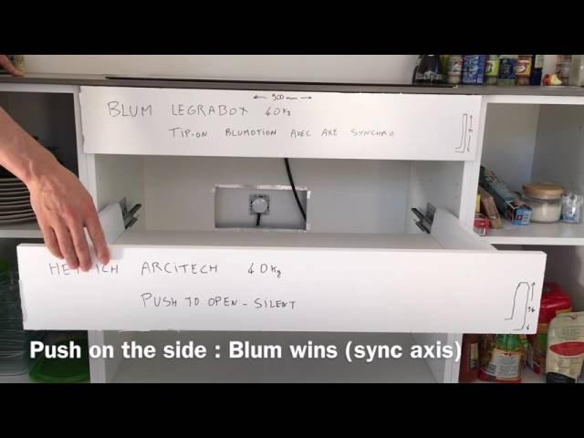 Blum Legrabox Tip-on Blumotion VS Hettich Arcitech Push To Open Silent