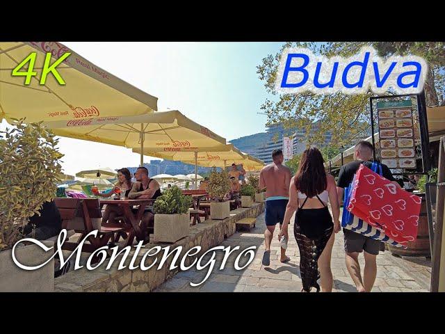 Budva, Montenegro,T+35C°  - 4k, Walking Tour - Travel Guide