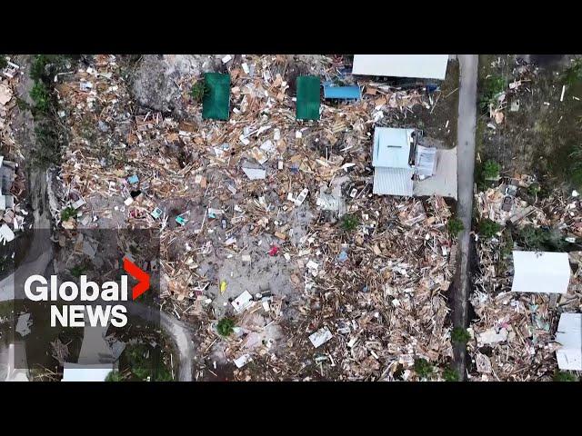 Hurricane Helene: Drone video shows path of destruction in Florida's Big Bend region