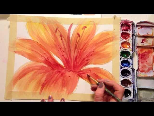 How to paint a flower with watercolor