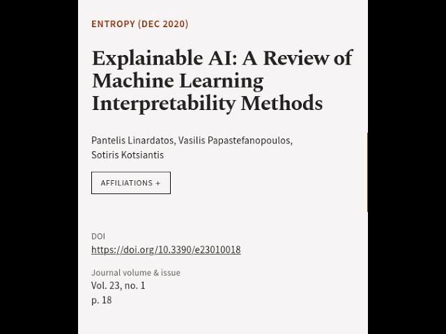 Explainable AI: A Review of Machine Learning Interpretability Methods | RTCL.TV