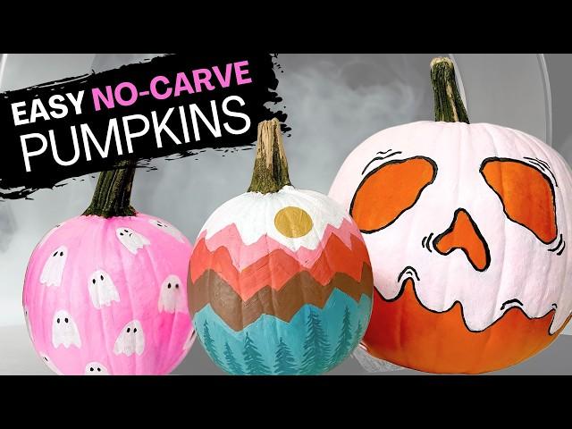 Fun & Easy No-Carve Pumpkin Painting Ideas 🫶 Perfect For Halloween Porch  Decor