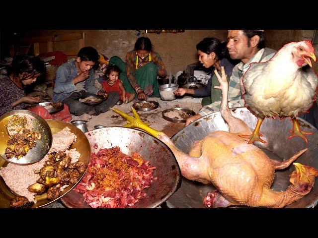 white big chicken in dharme's village Kitchen || dharme brother's family cooking || rural Nepal ||