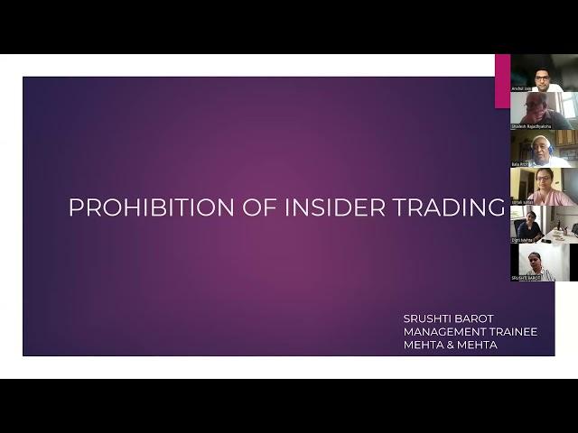 Webinar on Prohibition of Insider Trading Regulation | Mehta & Mehta