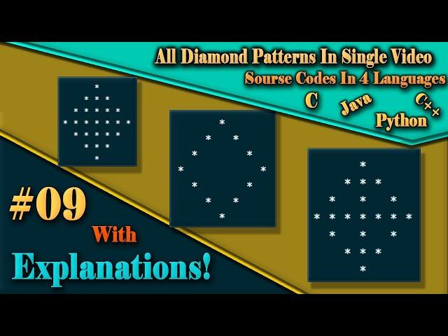 Diamond Pattern Program In C  [2023] | Source code in C, C++, JAVA and PYTHON | Build AlgoLogics