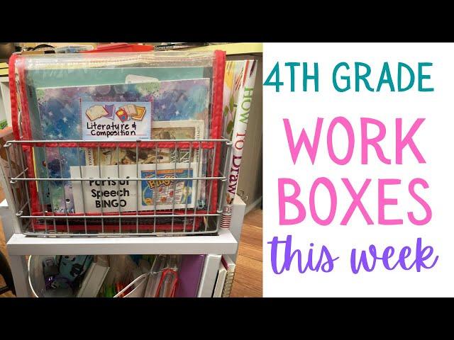 What’s in my 4th grader’s workboxes this week (2/21/22)