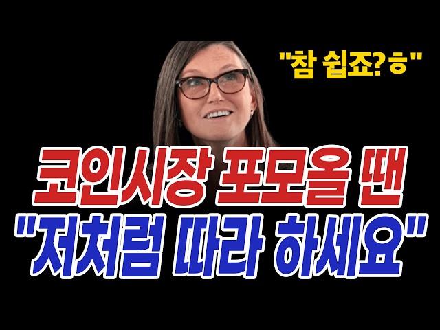 비트코인 불장의 화신 '캐시우드' 코인시장 포모올 땐 "이렇게만 하세요"