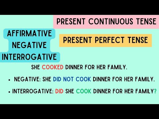 Present Continuous & Present Perfect Tense Sentences Explained with Examples"