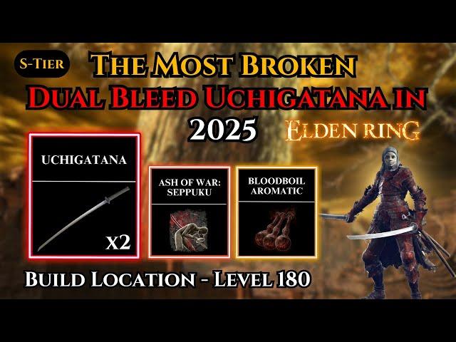 Double Bleed Uchigatana Build 2025 Level 180 Blood Samurai Elden Ring Tutorial & Location 1.16