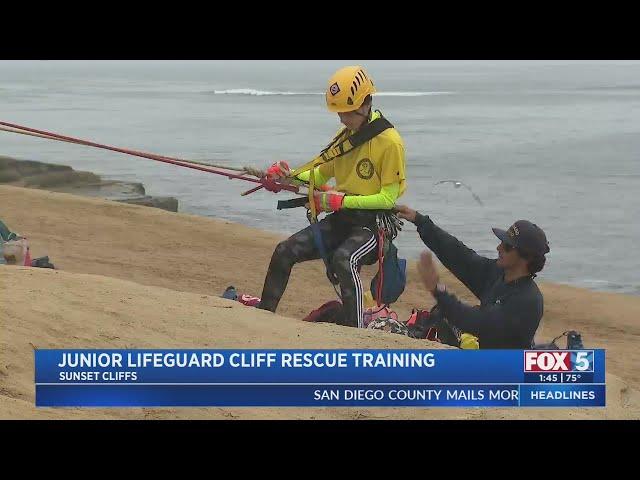 Junior Lifeguards Practice Cliff Rescue At Sunset Cliffs