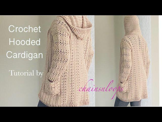 Crochet Hooded Cardigan XS - 5XL (find measurements 2 yrs to 16 yrs in description below) ALL SIZES