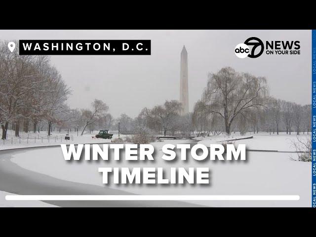 Snow begins Sunday night, DC area to receive several inches Monday