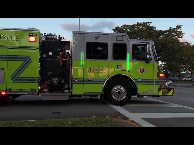 Miami Dade Fire Rescue Engine E47 Responding.