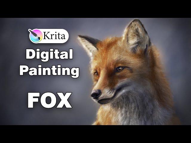 Digital painting. speedpaint. a fox in krita