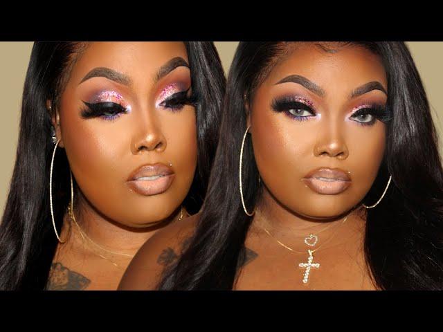 Rose Gold GLITTER CUT CREASE LOOK  | Mscreativediva