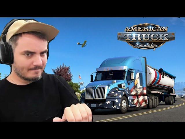 Мэддисон катается по Америке и отвечает на вопросы в American Truck Simulator