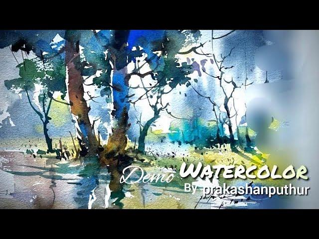 Water color demo painting by Prakashan Puthur