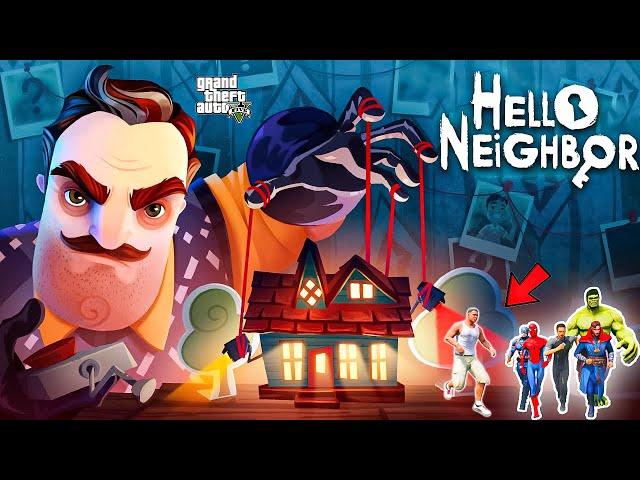 Franklin and Avengers Fight With Hello Neighbor (Part-1) in gtav | GTAV Avengers | A.K GAME WORLD