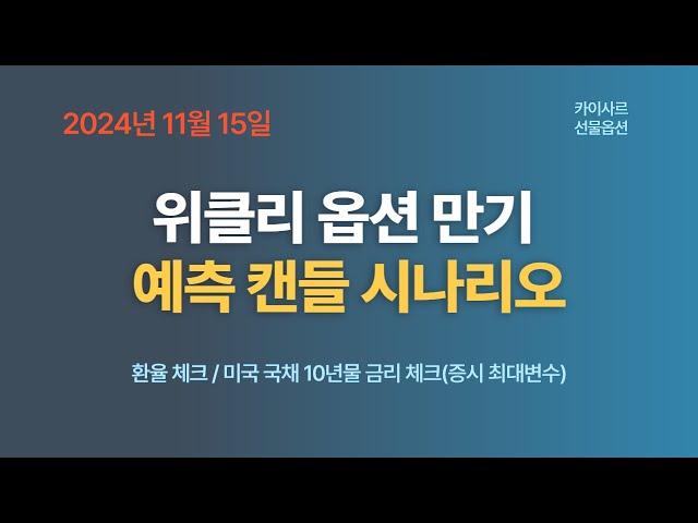 11월15일 위클리옵션만기 예측캔들 시나리오 환율 1400원 돌파 미국국채10년물금리 4.5% 돌파 여부 체크