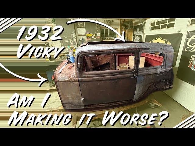 1932 Vicky Chopped Basket Case Drivers Side Metal Work and Door Fitment