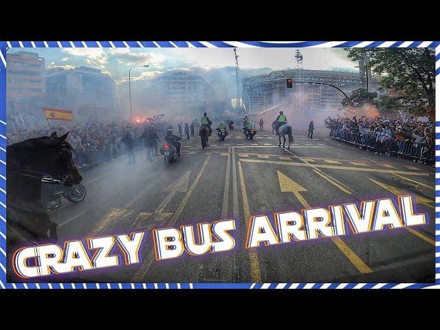 POV: MADNESS as Real Madrid BUS arrives at Bernabéu!