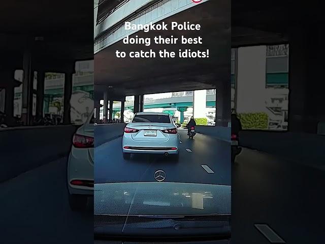 Bangkok Police stopping idiot Thai drivers. #travel #dashcam  #dash  #automobile