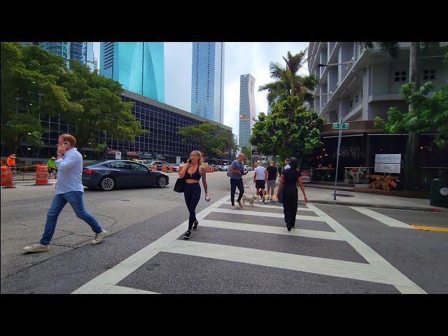 4K Brickell Neighborhood , Fall Cycling Virtual Travel Tour , Miami Florida , November 6 2024