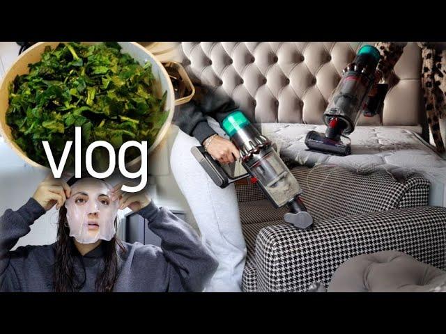 VLOG I Detaylı Dyson Deniyoruz, Ispanak Yemeği Tarifi, Cilt Bakımı #vlog #dyson #temizlik