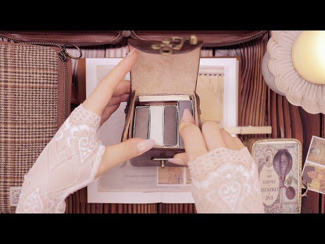 ASMR | Decorating my vintage diary | no talking