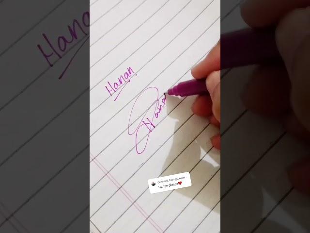 How to signature for Hanan/Hanan name signature/Letter H signatureidea#art#music#new#signature#fyp