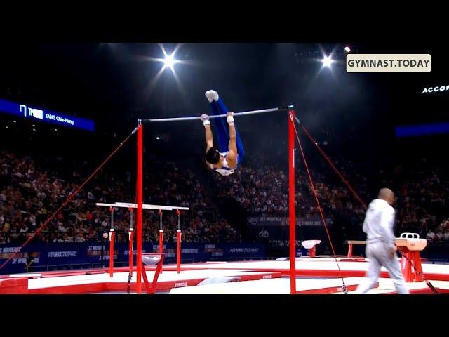 Top 3 in Men's High Bar Final - 2023 Paris Gymnastics World Challenge Cup