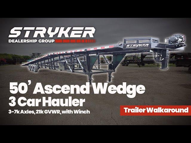 50' Car Hauler 3 - 7k Axles w/ Winch vin#001396