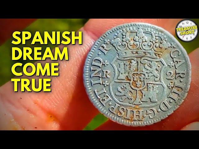 Amazing 250 Year Old Spanish Silver Found Metal Detecting #shorts