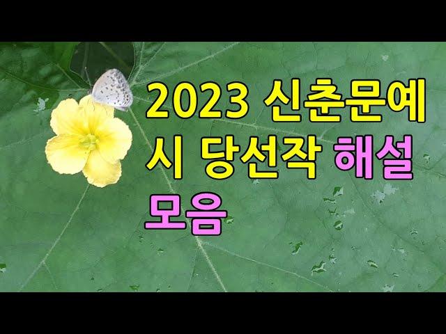 2023 신춘문예 시 당선작 해설 모음, 시 해설, 시 창작, 시 낭송