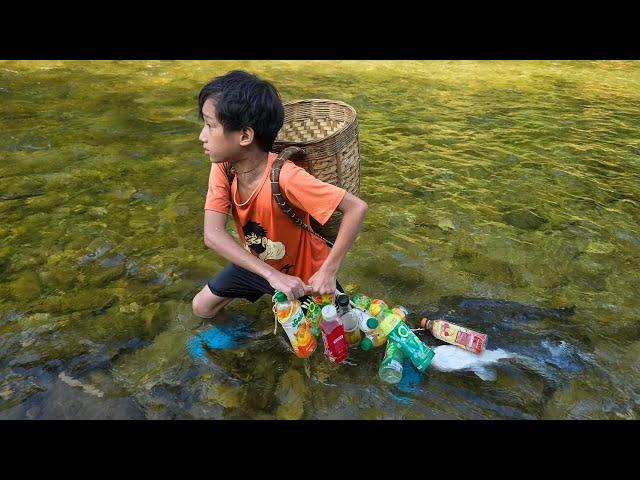 15 days highland boy Khai makes traps to catch catfish, fishes to harvest oranges to sell