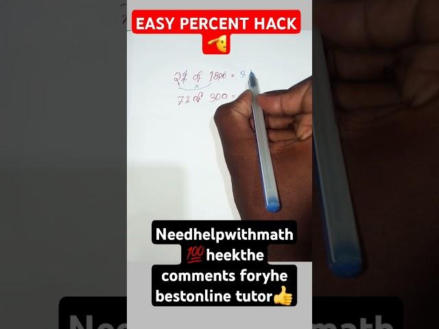 Easy percent hack🫡#math#mats#multiplication