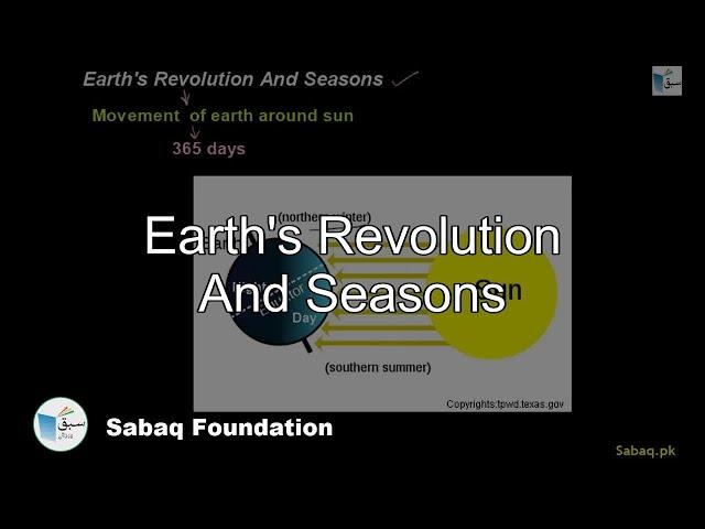 Earth's Revolution And Seasons, General Science Lecture | Sabaq.pk