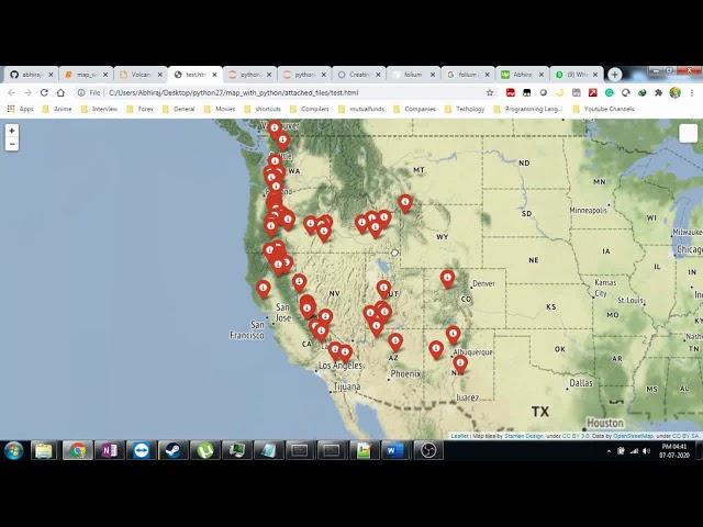World Map with Python using Folium module