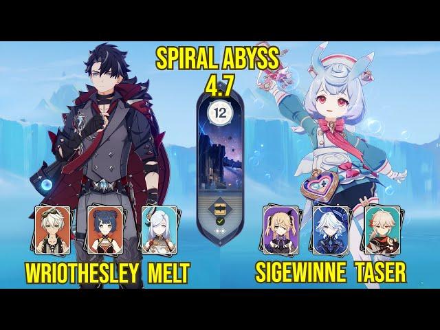 C0 Wriothesley Melt & C0 Sigewinne Taser | Spiral Abyss Version 4.7 | Genshin