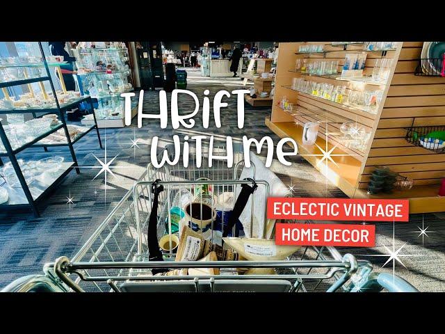 Thrift With Me | Thrifting Eclectic Vintage Home Decor | Spent Over $100 At The Thrift Store