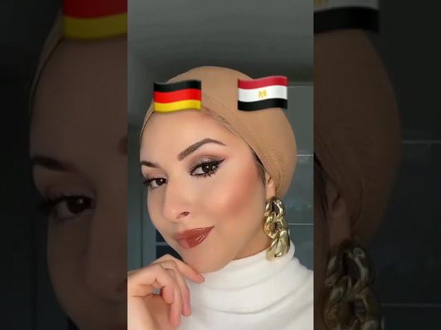 German vs Egyptian makeup #shorts #makeup #makeuptutorial #makeupvs