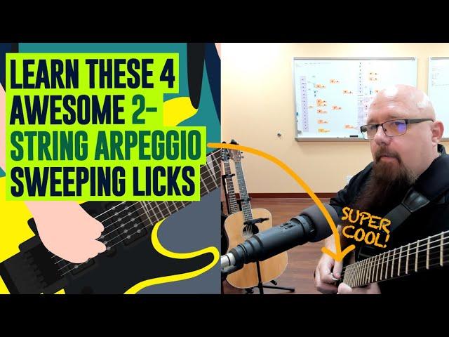 [Guitar Speed Lesson] 2-String Sweeping Arpeggio Licks